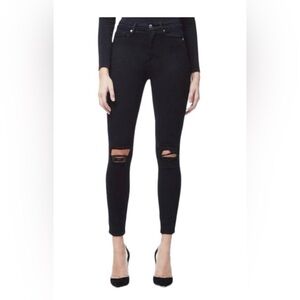 Good American women’s black distressed skinny jeans Size 15